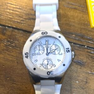 Invicta Silver and White Chronograph Watch